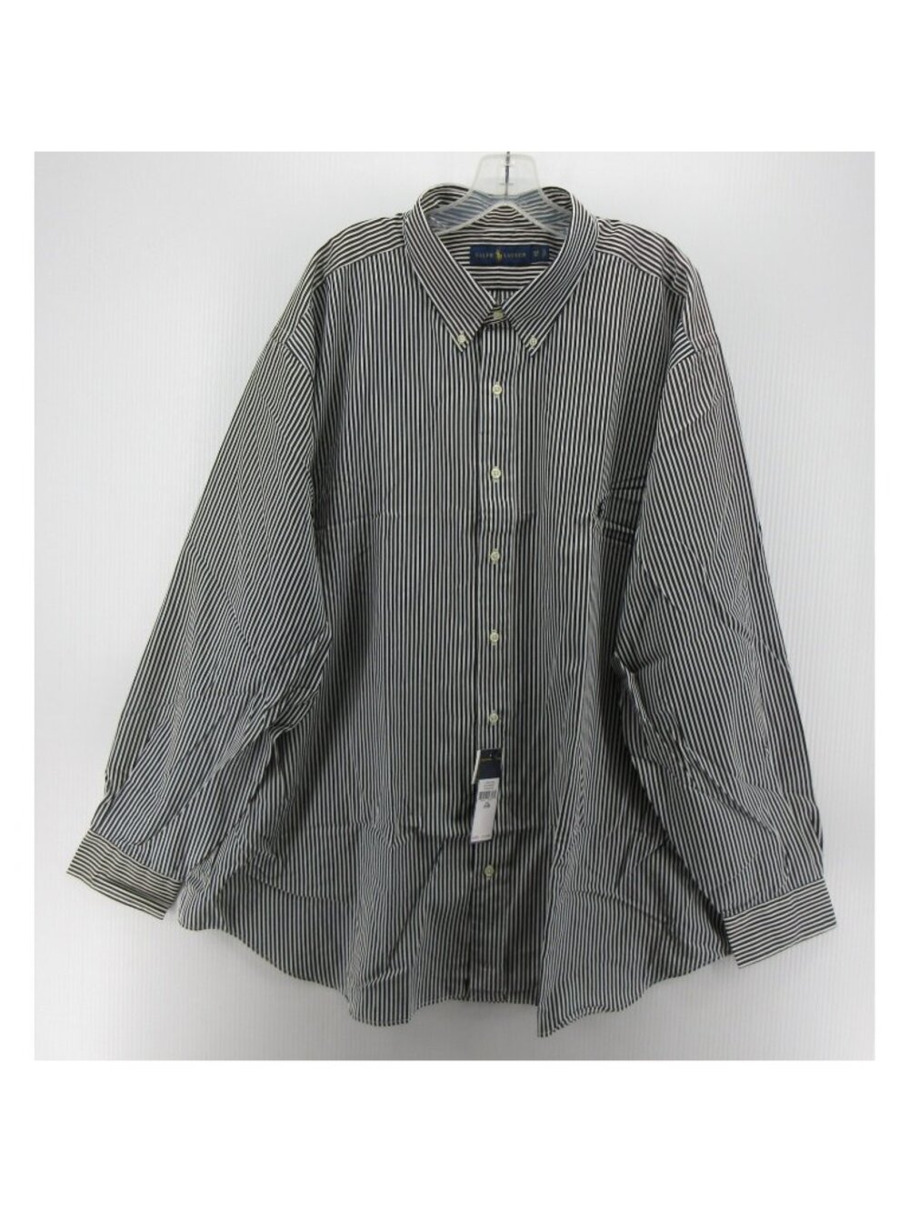 Ralph Lauren Shirt 3XB Big White Button Down Striped Preppy Classic
